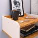 Mesa Cabeceira Suspensa Organizadora Lateral Cama Mesinha Up Suporte Nicho Decoração Quarto – Off White/Nature- RPM Móveis