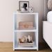 Mesa de Cabeceira Bella Mesinha Estreita Prateleira Lateral Cama Box Criado Retrô Decoração Quarto - Branco - RPM