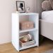 Mesa de Cabeceira Bella Mesinha Estreita Prateleira Lateral Cama Box Criado Retrô Decoração Quarto - Branco - RPM
