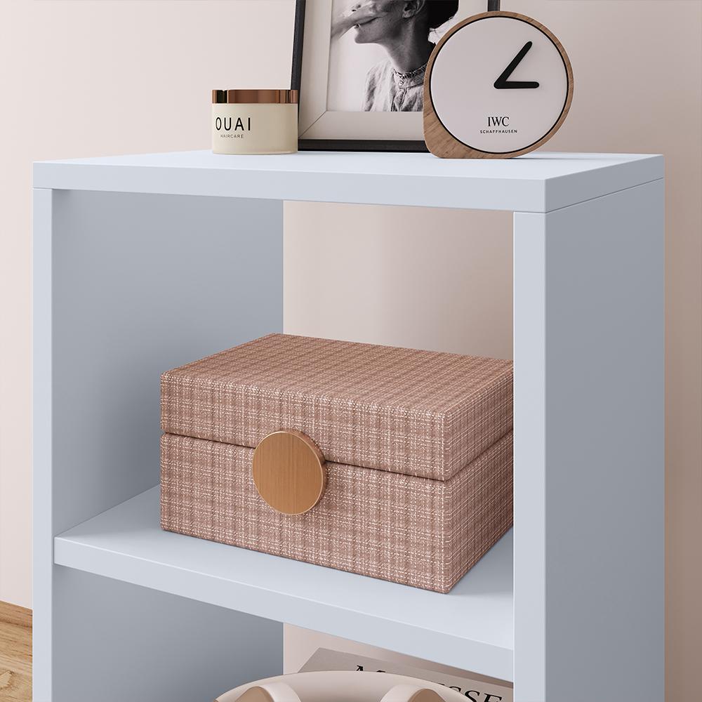 Mesa de Cabeceira Bella Mesinha Estreita Prateleira Lateral Cama Box Criado Retrô Decoração Quarto - Branco - RPM