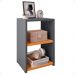 Mesa de Cabeceira Bella Mesinha Estreita Prateleira Lateral Cama Box Criado Retrô Decoração Quarto - Cinza/Cinamomo - RPM