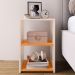 Mesa de Cabeceira Bella Mesinha Estreita Prateleira Lateral Cama Box Criado Retrô Decoração Quarto - Off White/Cinamomo - RPM