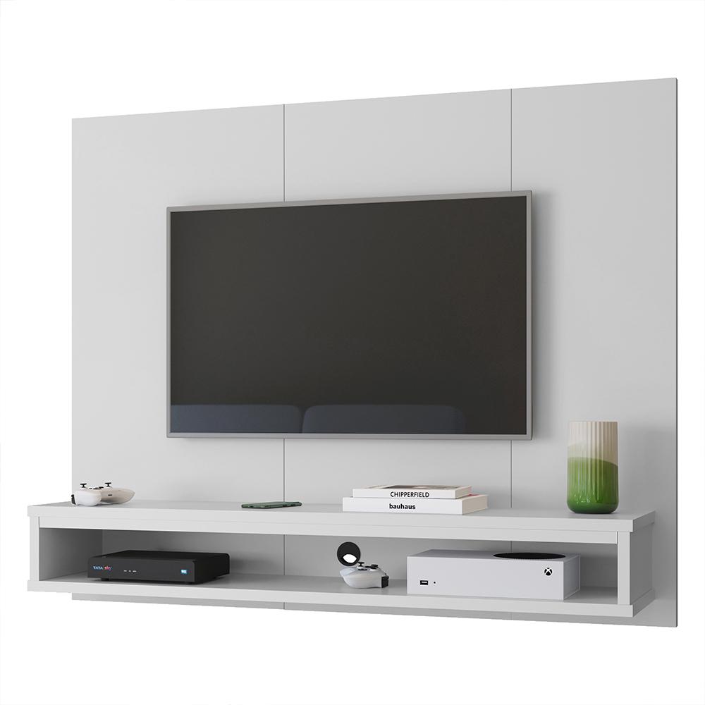 Painel Cissa Tv 32 36 39 40 42 46 47 50 Polegadas Prateleira Nicho Decorativo Suspenso Quarto Sala -Branco - RPM