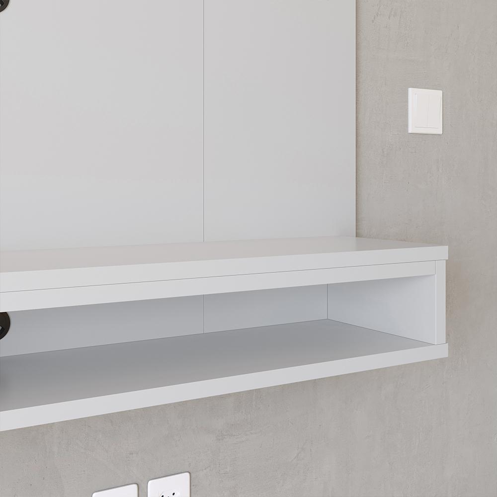 Painel Cissa Tv 32 36 39 40 42 46 47 50 Polegadas Prateleira Nicho Decorativo Suspenso Quarto Sala -Branco - RPM