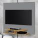 Painel Quênia Tv 32 Polegadas Prateleira Organizadora Porta Objetos Decoração Sala Quarto Multiuso - Cinza/Nature - RPM Móveis