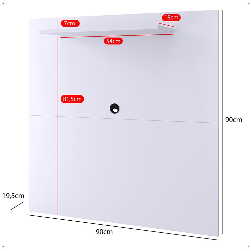 Painel Star Tv 32 Polegadas Prateleira Superior Inferior 90x90 Decoração Multiuso Sala Estar Quarto Recepção Branco - Lojas RPM