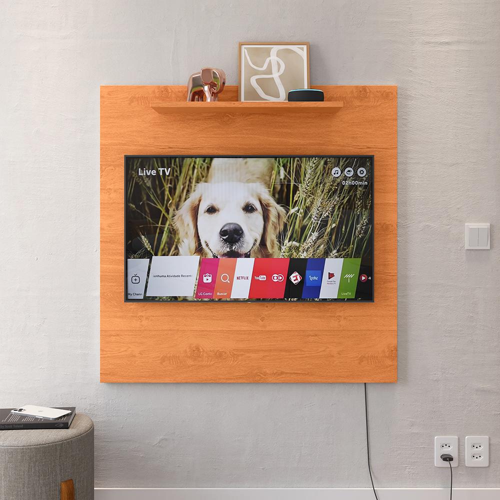 Painel Star Tv 32 Polegadas Prateleira Superior Inferior 90x90 Decoração Multiuso Sala Estar Quarto Recepção Cinamomo - Lojas RPM
