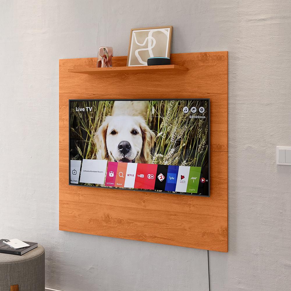 Painel Star Tv 32 Polegadas Prateleira Superior Inferior 90x90 Decoração Multiuso Sala Estar Quarto Recepção Cinamomo - Lojas RPM