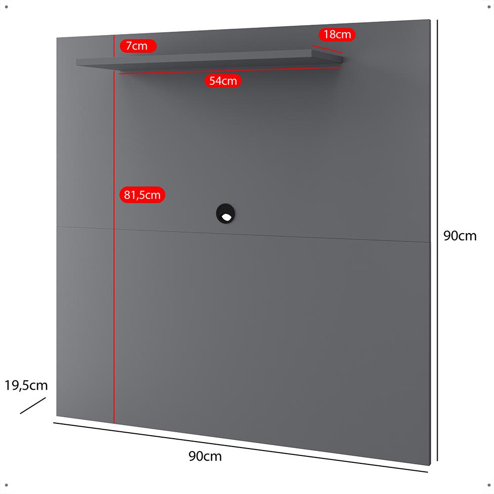 Painel Star Tv 32 Polegadas Prateleira Superior Inferior 90x90 Decoração Multiuso Sala Estar Quarto Recepção Cinza - Lojas RPM