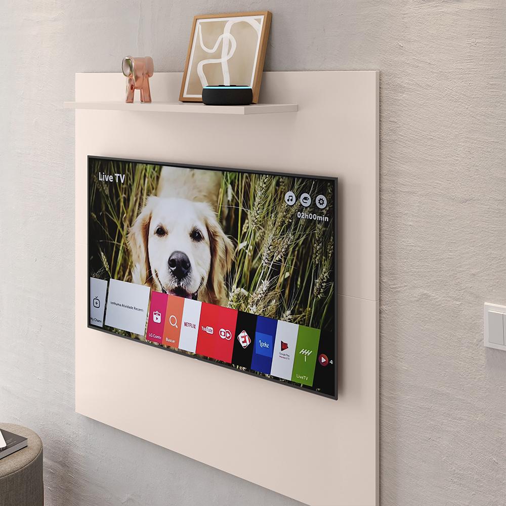 Painel Star Tv 32 Polegadas Prateleira Superior Inferior 90x90 Decoração Multiuso Sala Estar Quarto Recepção Off White - Lojas RPM