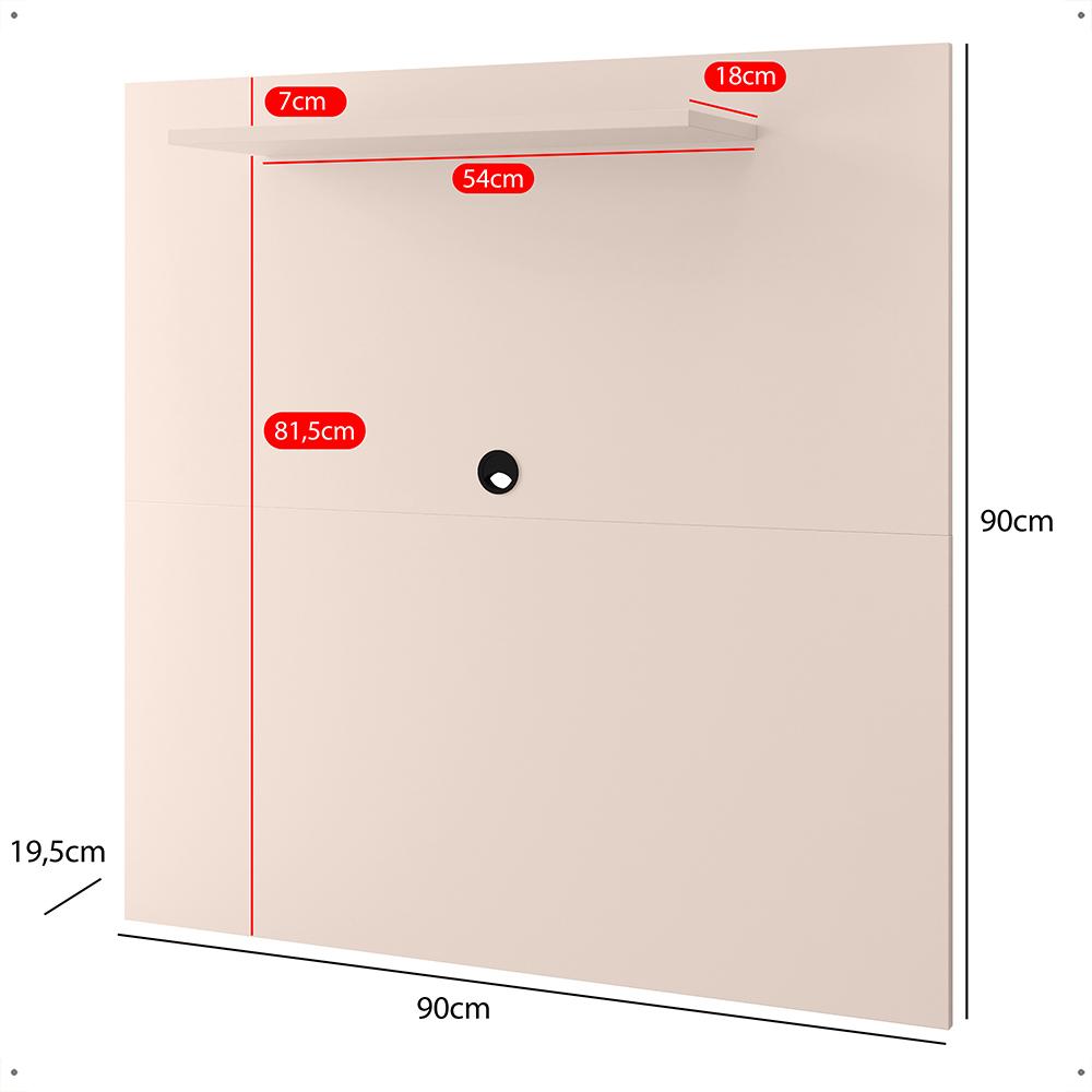 Painel Star Tv 32 Polegadas Prateleira Superior Inferior 90x90 Decoração Multiuso Sala Estar Quarto Recepção Off White - Lojas RPM