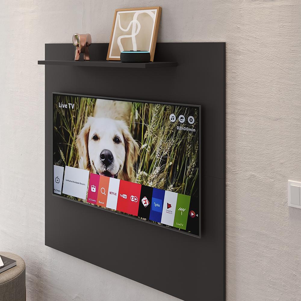 Painel Star Tv 32 Polegadas Prateleira Superior Inferior 90x90 Decoração Multiuso Sala Estar Quarto Recepção Preto - Lojas RPM