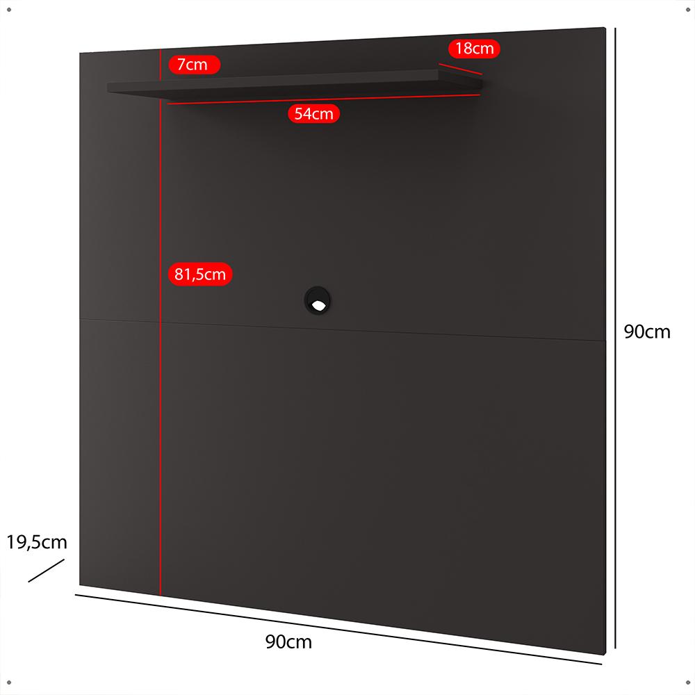 Painel Star Tv 32 Polegadas Prateleira Superior Inferior 90x90 Decoração Multiuso Sala Estar Quarto Recepção Preto - Lojas RPM