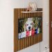 Painel Star Tv 32 Polegadas Prateleira Superior Inferior 90x90 Decoração Multiuso Sala Estar Quarto Recepção Ripado/Off White - Lojas RPM