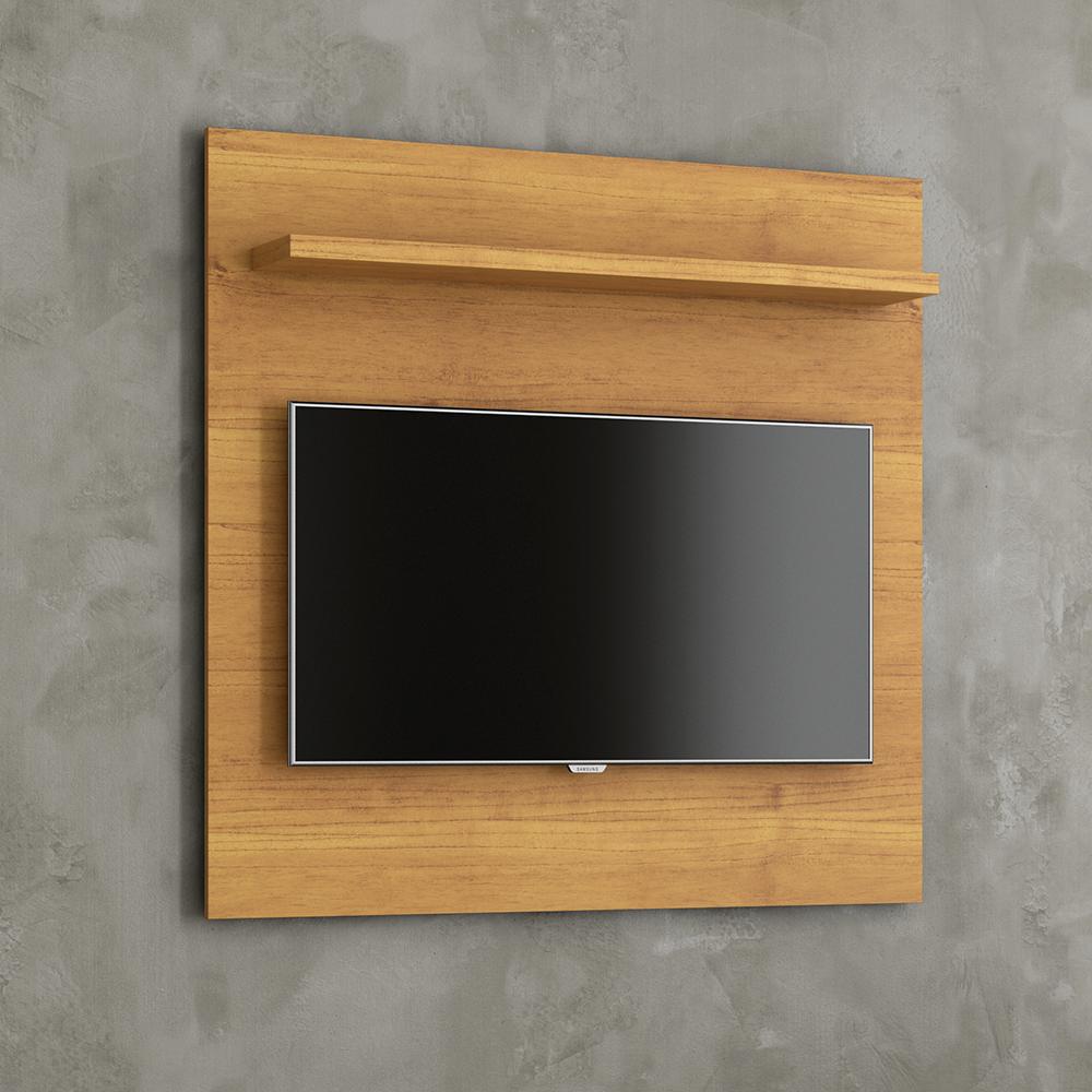 Painel Yan Tv 27 29 32 Polegadas Prateleira Superior Inferior Porta Objetos Decoração Sala Quarto Multiuso Cinamomo - Lojas RPM