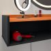 Penteadeira Suspensa Camarim Decor Porta Maquiagem Nicho Multifuncional Quarto Pequeno Retrô - Preto/Cinamomo - RPM