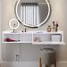 Penteadeira Suspensa Classic 90 cm Porta Joia Mesa Maquiagem Camarim Quarto Pequeno - Branco - RPM