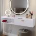 Penteadeira Suspensa Classic 90 cm Porta Joia Mesa Maquiagem Camarim Quarto Pequeno - Branco - RPM