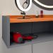 Penteadeira Suspensa Classic 90 cm Porta Joia Mesa Maquiagem Camarim Quarto Pequeno - Cinza/Cinamomo - RPM