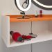 Penteadeira Suspensa Classic 90 cm Porta Joia Mesa Maquiagem Camarim Quarto Pequeno - Off White/Cinamomo - RPM