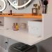 Penteadeira Suspensa Classic 90 cm Porta Joia Mesa Maquiagem Camarim Quarto Pequeno - Off White/Cinamomo - RPM
