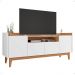 Rack Adria 1.58 Tv 60 Polegadas 4 Portas Detalhes Frisados Pés Retrô Madeira Decoração Sala Estar Branco/Noce - Lojas RPM