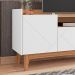 Rack Adria 1.58 Tv 60 Polegadas 4 Portas Detalhes Frisados Pés Retrô Madeira Decoração Sala Estar Branco/Noce - Lojas RPM