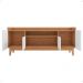 Rack Adria 1.58 Tv 60 Polegadas 4 Portas Detalhes Frisados Pés Retrô Madeira Decoração Sala Estar Branco/Noce - Lojas RPM