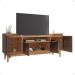 Rack Adria 1.58 Tv 60 Polegadas 4 Portas Detalhes Frisados Pés Retrô Madeira Decoração Sala Estar Cinza Pérola/Noce - Lojas RPM
