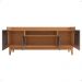 Rack Adria 1.58 Tv 60 Polegadas 4 Portas Detalhes Frisados Pés Retrô Madeira Decoração Sala Estar Cinza Pérola/Noce - Lojas RPM