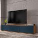 Rack Bancada Eros 1.8m TV 32 40 42 47 50 55 60 Polegadas 2 Portas Gaveta Organizadora Sala Quarto Moderno Cedro/Azul Cobalto - RPM
