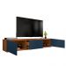 Rack Bancada Eros 1.8m TV 32 40 42 47 50 55 60 Polegadas 2 Portas Gaveta Organizadora Sala Quarto Moderno Cedro/Azul Cobalto - RPM