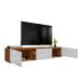 Rack Bancada Eros 1.8m TV 32 40 42 47 50 55 60 Polegadas 2 Portas Gaveta Organizadora Sala Quarto Moderno Cedro/Branco - RPM