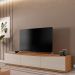 Rack Bancada Eros 1.8m TV 32 40 42 47 50 55 60 Polegadas 2 Portas Gaveta Organizadora Sala Quarto Moderno Cedro/Off - RPM