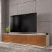 Rack Bancada Eros 1.8m TV 32 40 42 47 50 55 60 Polegadas 2 Portas Gaveta Organizadora Sala Quarto Moderno Off/Cedro - RPM