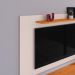 Rack Bancada Estante Painel TV Smart 48 Polegadas Home Pequeno Nicho Porta Correr Pés Palito Retrô Sala Quarto Samba Off White/Cinamomo - RPM