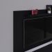 Rack Bancada Estante Painel TV Smart 48 Polegadas Home Pequeno Nicho Porta Correr Pés Palito Retrô Sala Quarto Samba Preto/Ripado - RPM