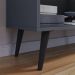 Rack Bancada Home Samba Estante Tv 55 Polegadas Nicho Organizador Porta Correr Sala Quarto Pequeno Retrô - Cinza/Ripado - RPM