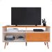 Rack Bancada Home Samba Estante Tv 55 Polegadas Nicho Organizador Porta Correr Sala Quarto Pequeno Retrô - Off White/Cinamomo - RPM
