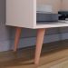 Rack Bancada Home Samba Estante Tv 55 Polegadas Nicho Organizador Porta Correr Sala Quarto Pequeno Retrô - Off White/Cinamomo - RPM