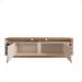 Rack Bancada Wine TV 60" Nicho 2 Portas Pés Madeira Vintage Adega Vinho Cantinho Bar Sala Quarto Retrô Off White/Noce - RPM