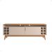 Rack Bancada Wine TV 60" Nicho 2 Portas Pés Madeira Vintage Adega Vinho Cantinho Bar Sala Quarto Retrô Off White/Noce - RPM