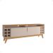 Rack Bancada Wine TV 60" Nicho 2 Portas Pés Madeira Vintage Adega Vinho Cantinho Bar Sala Quarto Retrô Off White/Noce - RPM