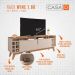 Rack Bancada Wine TV 60" Nicho 2 Portas Pés Madeira Vintage Adega Vinho Cantinho Bar Sala Quarto Retrô Off White/Noce - RPM