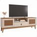 Rack Esmeralda 1.6 Tv 60 Polegadas 2 Portas 1 Gaveta Prateleira Organizadora Nichos Pés Madeira Maciça Off White/Noce - Lojas RPM