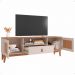 Rack Esmeralda 1.6 Tv 60 Polegadas 2 Portas 1 Gaveta Prateleira Organizadora Nichos Pés Madeira Maciça Off White/Noce - Lojas RPM