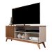 Rack Malbec Wood 1 Porta Nicho Prateleira Pés Madeira Maciça Decoração Sala Estar Tv 52 Polegadas Off White/Freijó - Lojas RPM