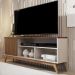 Rack Malbec Wood 1 Porta Nicho Prateleira Pés Madeira Maciça Decoração Sala Estar Tv 52 Polegadas Off White/Freijó - Lojas RPM
