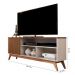 Rack Malbec Wood 1 Porta Nicho Prateleira Pés Madeira Maciça Decoração Sala Estar Tv 52 Polegadas Off White/Freijó - Lojas RPM