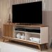 Rack Malbec Wood Ripado Tv 52 Polegadas Nicho Decorativo Prateleira Organizadora 1 Porta Pés Madeira Off White/Freijó - Lojas RPM